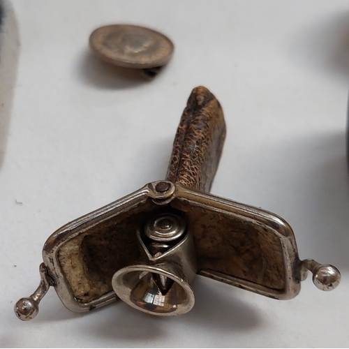 573 - Silver Mounted Pipe, Cigar Cutter, Edward VIII Pin, Souvenir Coin Drogheda Manure at the Irish Exhib... 