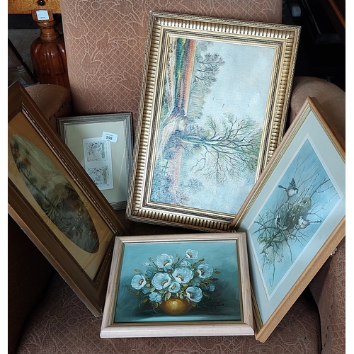 598 - Lot of 5 Framed Pictures & Prints