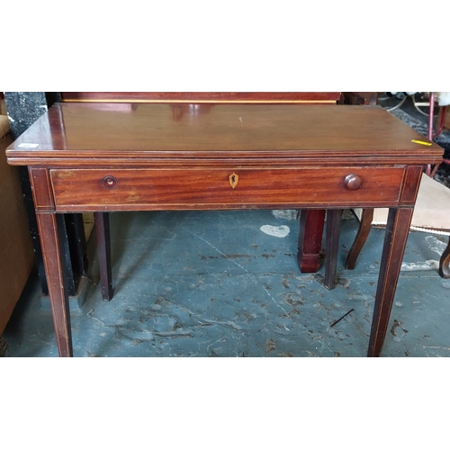 600 - Mahogany Fold Over Leaf tea Table (for repair) - C99cm W x 42cm D x 73cm H