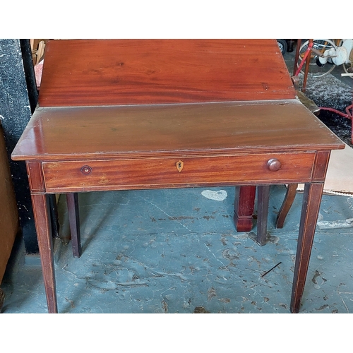 600 - Mahogany Fold Over Leaf tea Table (for repair) - C99cm W x 42cm D x 73cm H