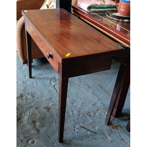 600 - Mahogany Fold Over Leaf tea Table (for repair) - C99cm W x 42cm D x 73cm H