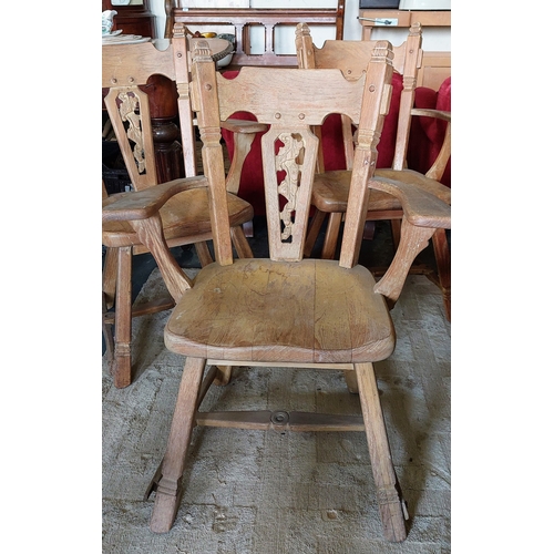 601 - 3 Carved Hickory Armchairs