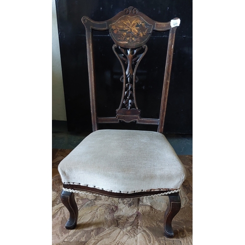 608 - Edwardian Inlaid Mahogany Occasional Chair