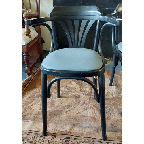 622 - Pair of Black Painted Bentwood Armchairs