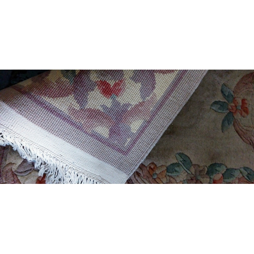 644 - Cream Deep Pile Runner Rug - C. 366cm x 68cm