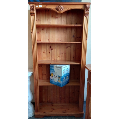 671 - Pine Book Shelf - C. 88cm W x 32cm D x 187cm H