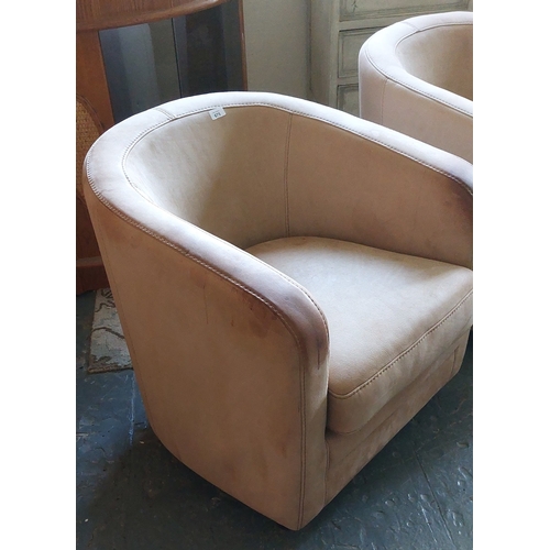 675 - Pair of Leather Tub Chairs by Duvivier of France