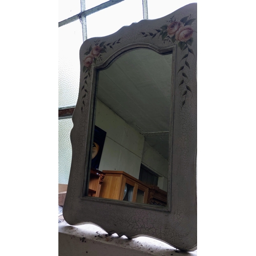 681 - Painted French Style 2 Over 2 Chest of Drawers with Matching Dressing Mirror - C. 105cm W x 50cm D x... 