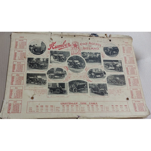 273A - Humber Car Agents in Ireland 1912 Calendar & Vintage 