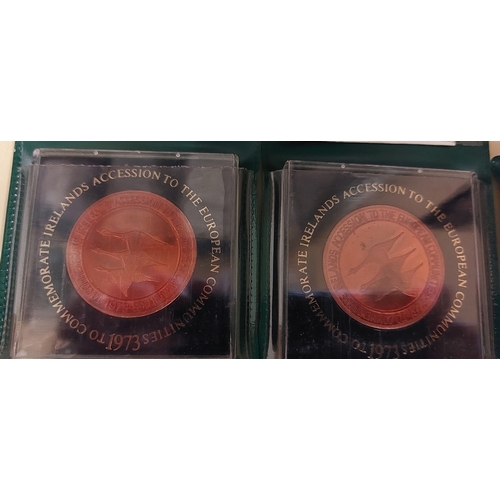 576D - 4 Cased & Sleeved Medals to Commemorate Irelands Accession to the European Communities 1973