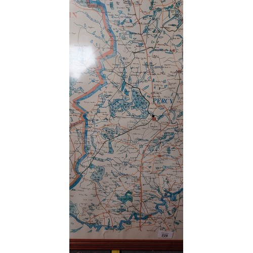 228 - Framed Map of the Percy Hunt 1984