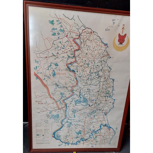 228 - Framed Map of the Percy Hunt 1984