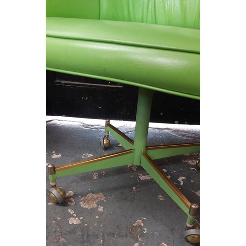 263 - Retro Lime Green Swivel Office Chair on Castors 