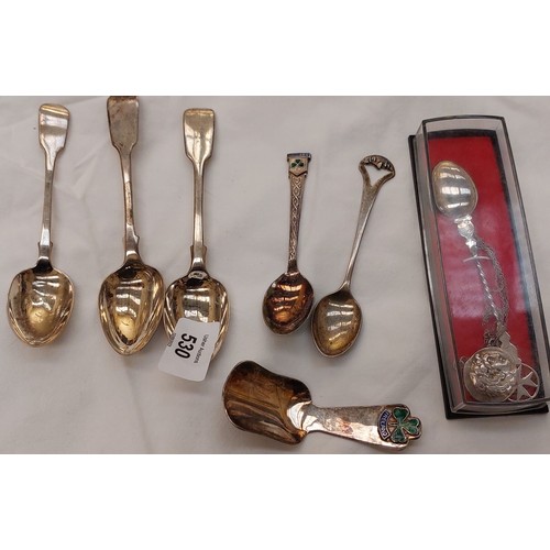 Collection of Silver inc Irish Silver Spoons, English Silver Spoons