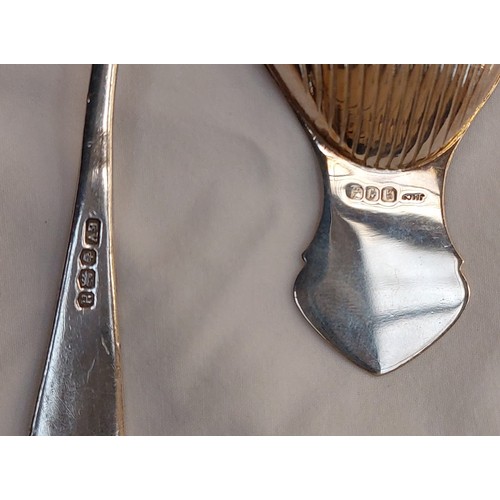 560D - Silver Spoon and Irish Caddy Spoon