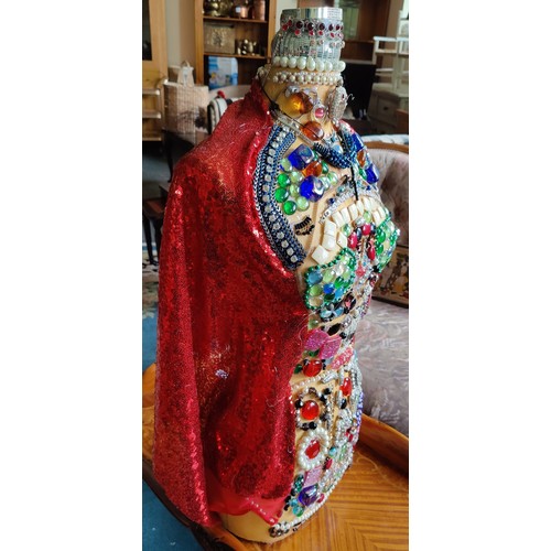 730 - Highly Decorated Mannequin with Costume Jewellery