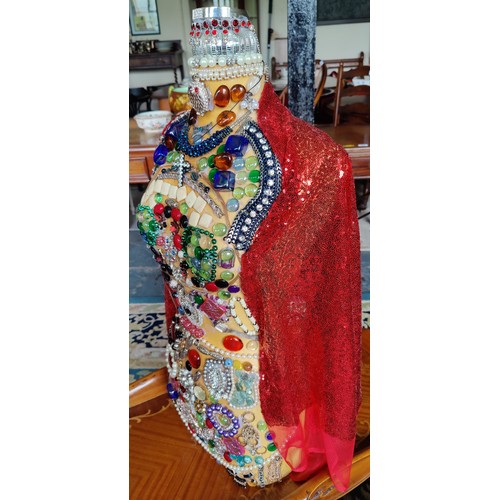 730 - Highly Decorated Mannequin with Costume Jewellery