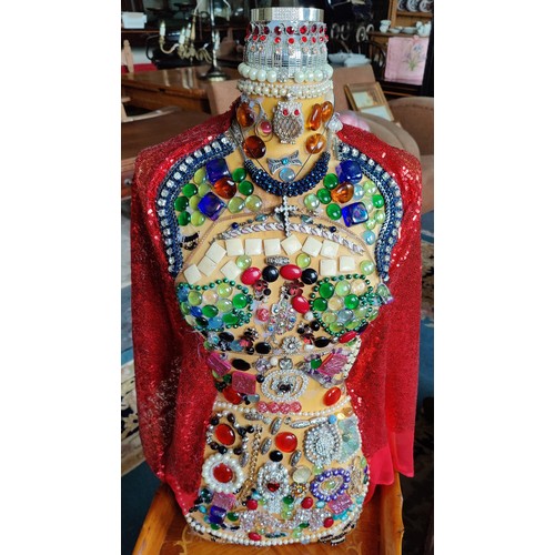 730 - Highly Decorated Mannequin with Costume Jewellery