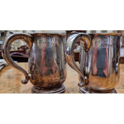 544A - 2 Birmingham Silver Tankard Mugs