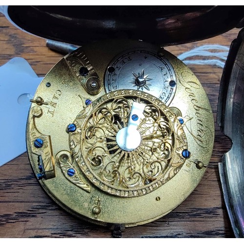 552 - A French Made Watch by Jean Louis Chopard. Silver Case Verge Escapement Late 18th Century. With Key ... 