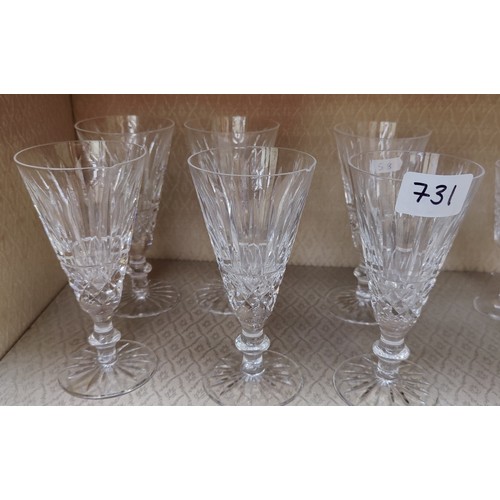 731 - Collection of 16 Cut Glasses inc 10 Waterford