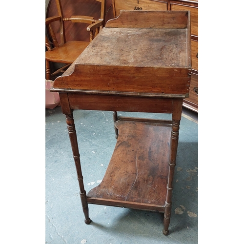 114 - Neat Mahogany 2-Tier Wash Stand with Gallery Back - C.80cm W x 51cm D x 93cm H