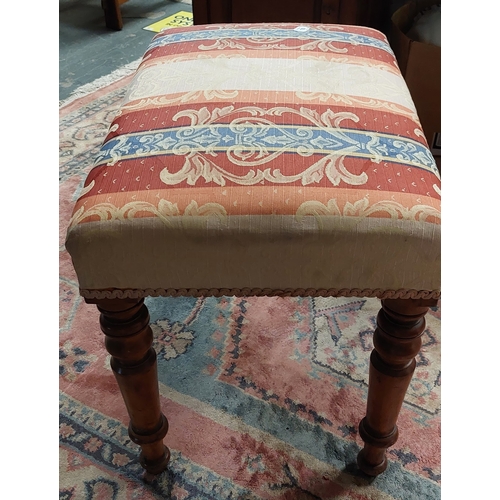 129 - Mahogany Padded Dressing Stool / Footstool