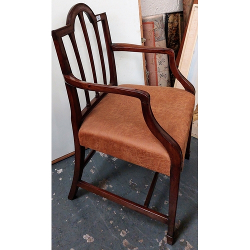 14 - Georgian Mahogany Carver Armchair