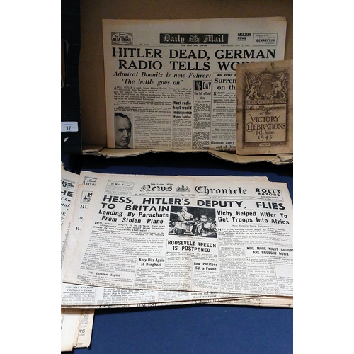 17 - Collection of 1940's Newspapers inc WWII Editions