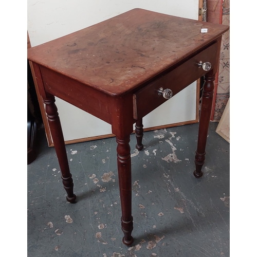 27 - Neat Mahogany Occasional Table with Drawer - C. 61cm W x 46cm D x75cm H