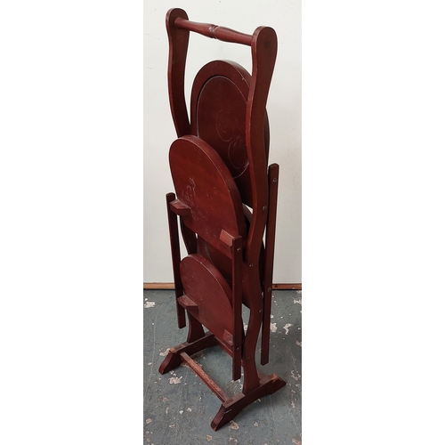 30 - Mahogany Folding Cake Stand / Plant Stand