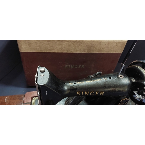 35 - Cased Singer Sewing Machine