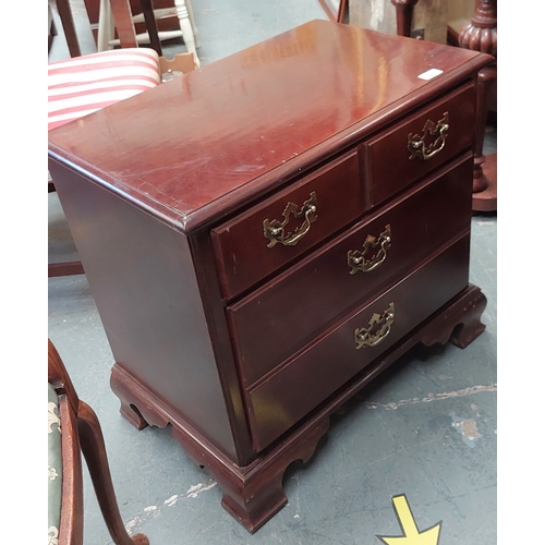 40 - Neat Mahogany 2 Drawer Chest with Brass Handles 