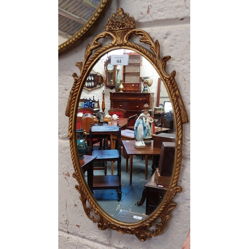 44 - 2 Gilt Metal Framed Mirrors