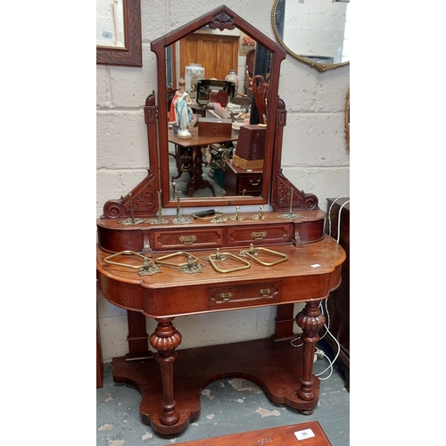 50 - Mahogany Mirrored Duchess Dressing Table - C. 116cm W x 175cm H x 58cm D