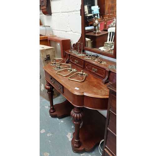 50 - Mahogany Mirrored Duchess Dressing Table - C. 116cm W x 175cm H x 58cm D