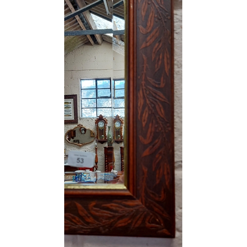 53 - Carved Frame Beveled Mirror