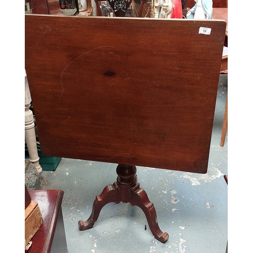 62 - Mahogany Tip Up Occasional Table on Pod Base - C. 80cm W x 66cm D x 71cm H