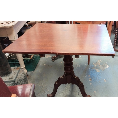 62 - Mahogany Tip Up Occasional Table on Pod Base - C. 80cm W x 66cm D x 71cm H