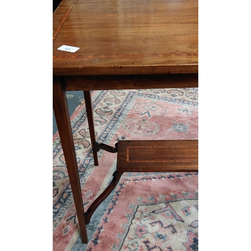 68 - Edwardian Mahogany Inlaid Occasional Table - C. 65cm W x 44cm D x 70cm H