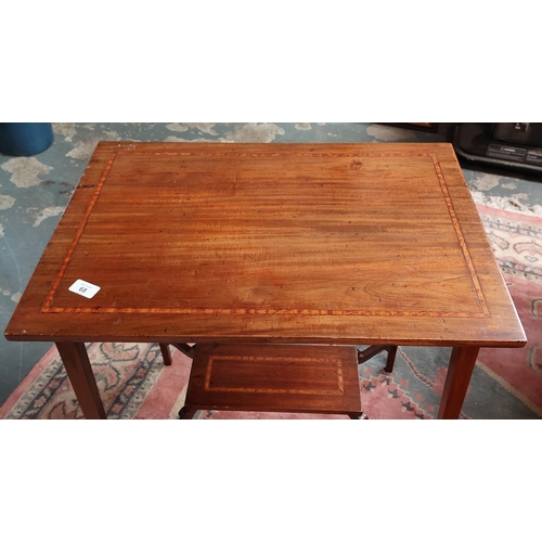 68 - Edwardian Mahogany Inlaid Occasional Table - C. 65cm W x 44cm D x 70cm H