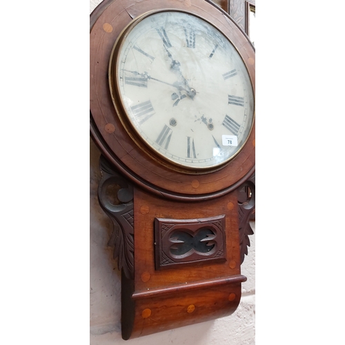 78 - Inlaid Mahogany Wall Clock