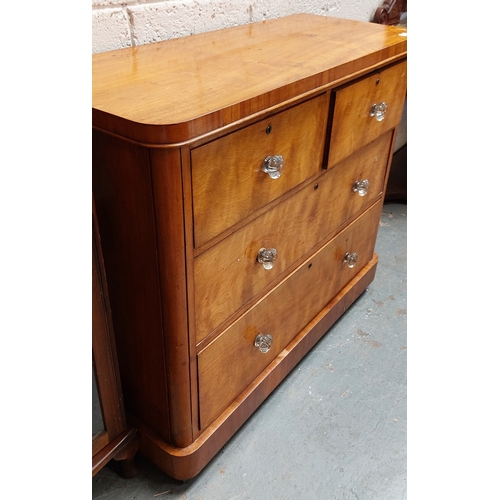 80 - Mahogany Chest of Drawers with 2 Over 2 Drawers  - C. 112cm W x 45cm D x 96cm H