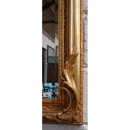 86 - Decorative Gilt Overmantle Mirror with Beveled Edge - C. 160cm H x 85cm W