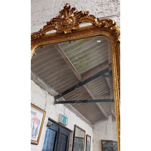 86 - Decorative Gilt Overmantle Mirror with Beveled Edge - C. 160cm H x 85cm W