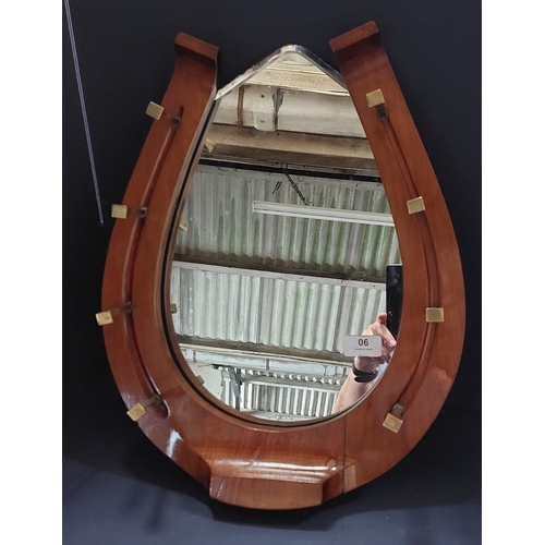 90 - Horseshoe Mahogany Mirror with Hangers