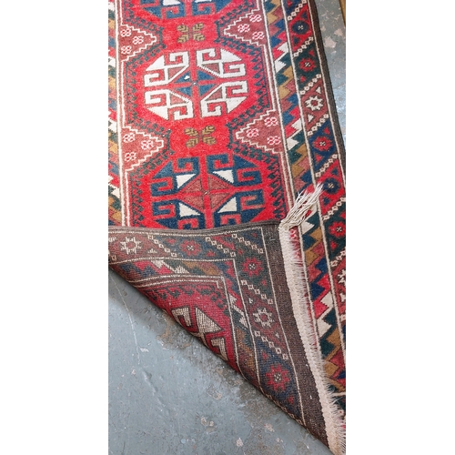 175 - Red Runner Rug - C. 265cm x 70cm