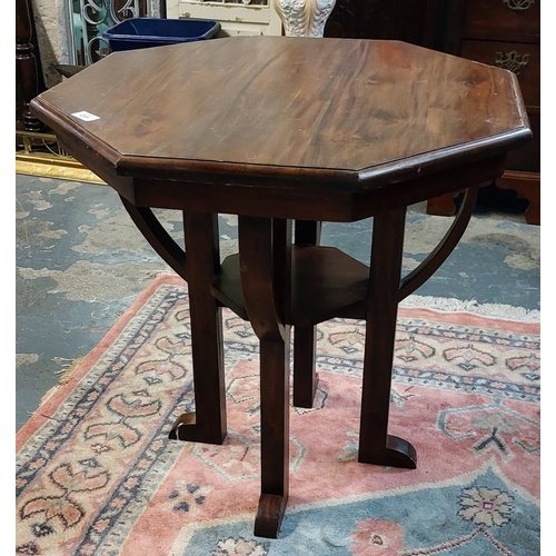 259 - Octagonal Mahogany Arts and Crafts Style Occasional Table - C. 70cm W x 71cm H