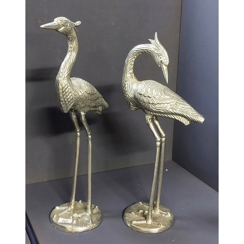 263 - 2 Metal Figures of Herons - C. 57cm H