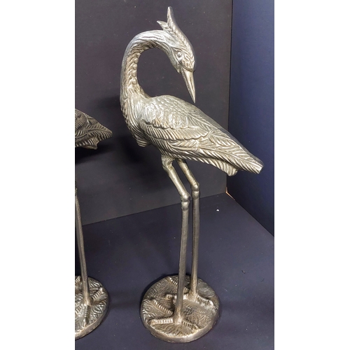 263 - 2 Metal Figures of Herons - C. 57cm H